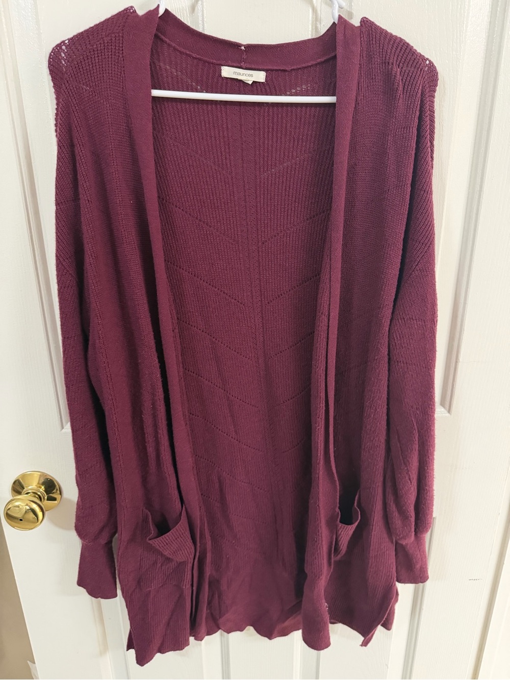 Maurices Burgundy Knit Cardigan Sweater